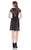 Terani Couture - 1623C1372 Lace Bateau Neck A-Line Dress in Black and Neutral