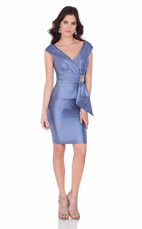 Terani Couture - Origami Evening Dress with Bow 1623C1401 In Purple