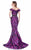 Terani Couture - Floral Ruffled Evening Gown 1623E1667 In Purple