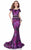 Terani Couture - Floral Ruffled Evening Gown 1623E1667 In Purple