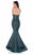 Terani Couture - Sheer and Fine Sequined Evening Gown 1623M1862 In Dark Green