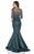 Terani Couture - Sheer and Fine Sequined Evening Gown 1623M1862 In Dark Green