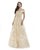 Morrell Maxie - 16246 Beaded Off-Shoulder A-Line Dress In White and Yellow
