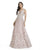 Morrell Maxie - 16249 Embroidered Deep V-neck A-line Gown In Pink