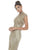 Ashley Lauren - 1624 Embellished High Neck Dress with Slit In Pink and Gold