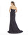 Morrell Maxie - 16250 Pleated Sweetheart Dress with Slit In Black