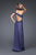 La Femme - Elegant One-Shoulder Sheath Evening Dress 16260 In Blue