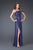 La Femme - Elegant One-Shoulder Sheath Evening Dress 16260 In Blue
