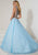 Tiffany Homecoming - 16261 Illusion High Neck Jewel Festooned Ballgown In Blue