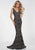 Tiffany Homecoming - 16262 Geometric Beaded Sleeveless Mermaid Gown In Black and Gold