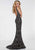 Tiffany Homecoming - 16262 Geometric Beaded Sleeveless Mermaid Gown In Black and Gold