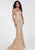 Tiffany Homecoming - 16262 Geometric Beaded Sleeveless Mermaid Gown In Neutral and Gold