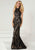 Tiffany Homecoming - 16263 Sequined Illusion High Neck Sheath Gown In Black and Neutral