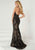 Tiffany Homecoming - 16263 Sequined Illusion High Neck Sheath Gown In Black and Neutral