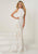 Tiffany Homecoming - 16263 Sequined Illusion High Neck Sheath Gown In White and Neutral