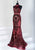 Tiffany Homecoming - 16263 Sequined Illusion High Neck Sheath Gown In Red and Neutral