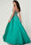 Tiffany Homecoming - 16266 Plunging Sweetheart Jeweled Mikado Ballgown In Green