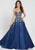 Tiffany Homecoming - 16266 Plunging Sweetheart Jeweled Mikado Ballgown In Blue
