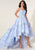 Tiffany Homecoming - 16267 Appliqued Strapless Brocade High Low Ballgown In Blue and Purple