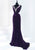 Tiffany Homecoming - 16268 Plunging V-Neck Illusion Cutout Velvet Gown In Purple