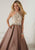Tiffany Homecoming - 16269 Beaded High Halter Mikado Ballgown In Brown and Neutral