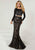 Tiffany Homecoming - 16270 Long Sleeve Two-Piece Sequined Lace Gown In Black and Neutral