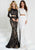 Tiffany Homecoming - 16270 Long Sleeve Two-Piece Sequined Lace Gown In Black and White