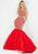 Tiffany Homecoming - 16271 Geometric Embellished Sleeveless Mermaid Gown In Red