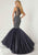 Tiffany Homecoming - 16271 Geometric Embellished Sleeveless Mermaid Gown In Gray