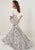 Tiffany Homecoming - 16272 Off-Shoulder Two-Piece Mermaid Gown In White and Gray