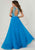 Tiffany Homecoming - 16275 Sleeveless Crystal Foliage  A-Line Gown In Blue