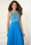 Tiffany Homecoming - 16275 Sleeveless Crystal Foliage  A-Line Gown In Blue