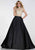 Tiffany Homecoming - 16277 Cap Sleeve Illusion Choker Mikado Gown In Neutral and Black