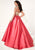Tiffany Homecoming - 16277 Cap Sleeve Illusion Choker Mikado Gown In Neutral and Pink