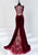Tiffany Homecoming - 16278 Bateau Neck Paisley Ornate Velvet Gown In Red