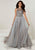 Tiffany Homecoming - 16279 Illusion Beaded Iridescent Chiffon Gown In Gray and Silver