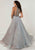 Tiffany Homecoming - 16279 Illusion Beaded Iridescent Chiffon Gown In Gray and Silver