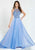 Tiffany Homecoming - 16279 Illusion Beaded Iridescent Chiffon Gown In Blue and Purple