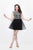 Primavera Couture - Adorned Jewel Chiffon A-Line Cocktail Dress 1627 in Black