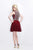 Primavera Couture - Adorned Jewel Chiffon A-Line Cocktail Dress 1627 in Red