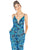 Ashley Lauren - 1627 Beaded Plunging V-Neck Jumpsuit In Multi-Color