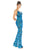 Ashley Lauren - 1627 Beaded Plunging V-Neck Jumpsuit In Multi-Color