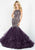 Tiffany Homecoming - 16280 Embellished Halter Mermaid Dress In Purple and Neutral