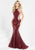 Tiffany Homecoming - 16284 Contoured Illusion Panel Mermaid Gown In Red