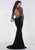 Tiffany Homecoming - 16285 Sequined High Neck Jersey Trumpet Dress In Black