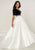 Tiffany Designs - Beaded Velvet/Mikado A-line Dress 16287 In Black and White