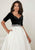 Tiffany Homecoming - 16287 Beaded Velvet/Mikado A-line Dress In Black and White