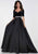 Tiffany Homecoming - 16287 Beaded Velvet/Mikado A-line Dress In Black