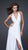 La Femme - Bejeweled V-Neck Chiffon A-line Gown 16288 In White and Gold