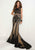 Tiffany Homecoming - 16288 Crystal Accented Jewel Neck Sheath Dress In Black and Neutral